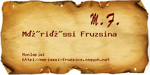 Máriássi Fruzsina névjegykártya